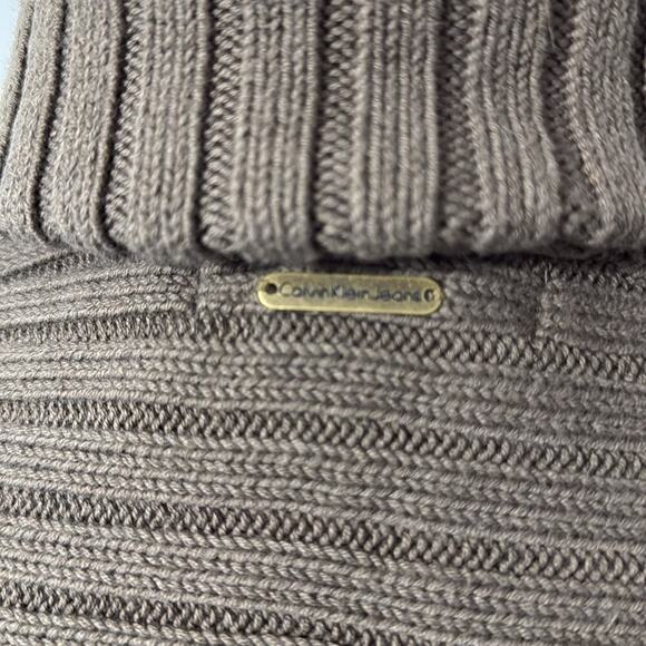 Calvin Klein Jeans Olive Green Collared Cardigan Sweater Size L - Picture 4 of 6